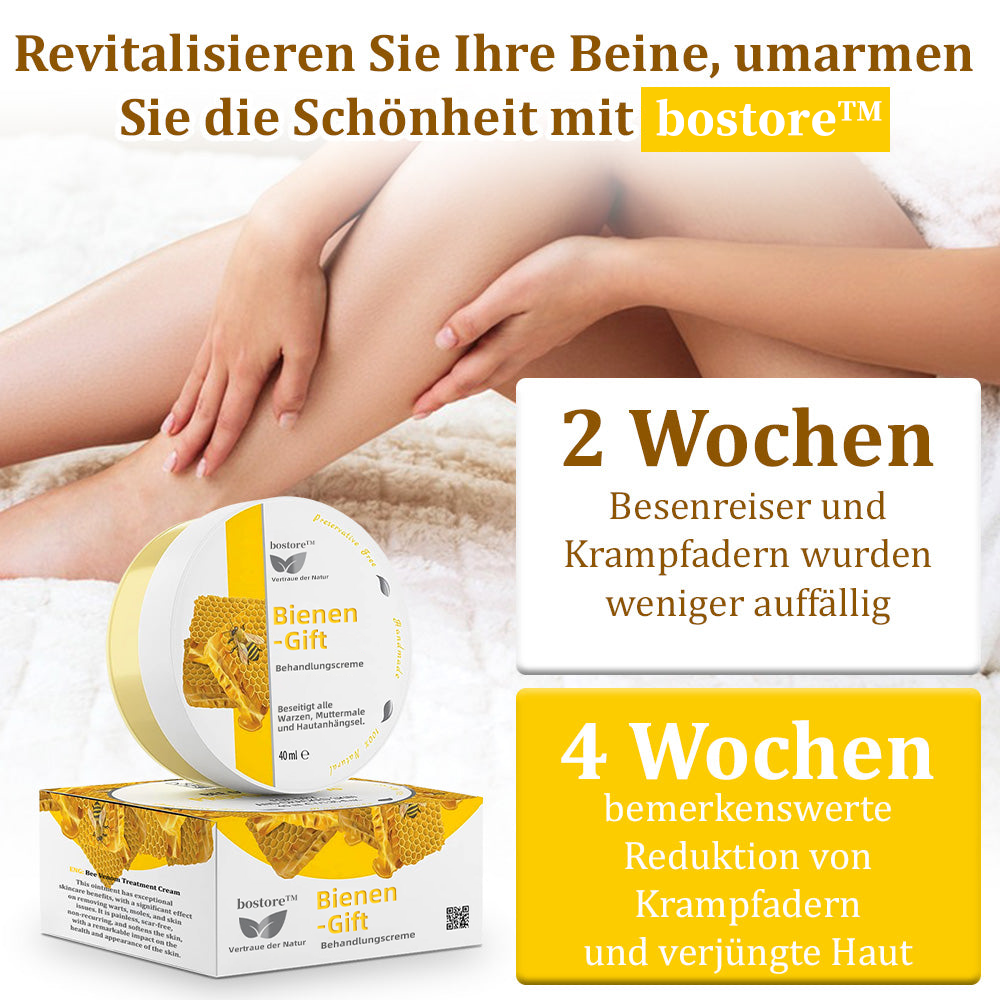 Bostore™ Bienengift-Therapie-Creme, zur Behandlung von Ekzemen, Akne, Altersflecken, Krampfadern, Hautrissen, Pilzinfektionen und Warzen sowie anderen Hautproblemen.👨⚕️