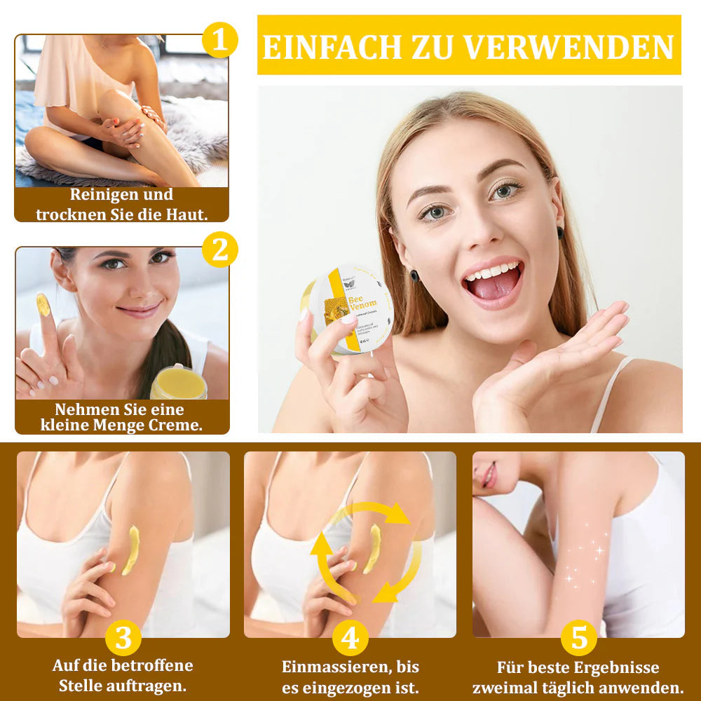 Bostore™ Bienengift-Therapie-Creme, zur Behandlung von Ekzemen, Akne, Altersflecken, Krampfadern, Hautrissen, Pilzinfektionen und Warzen sowie anderen Hautproblemen.👨⚕️