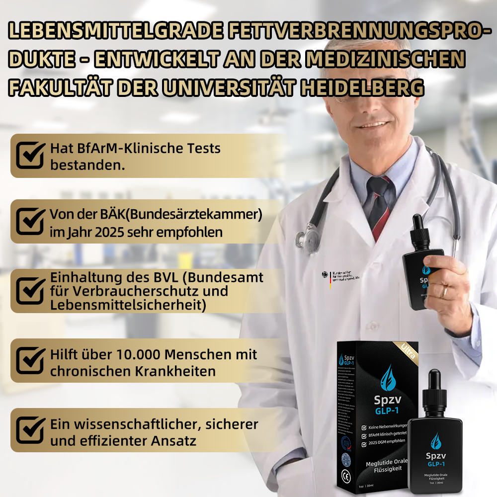 Spzv® Stoffwechsel GLP-1 Ultra💧F&E der Uni Heidelberg(👨‍⚕️Ärztlich zugelassene sichere Lösungen für Diabetes, Fettleibigkeit und Herz-Kreislauf-Erkrankungen)